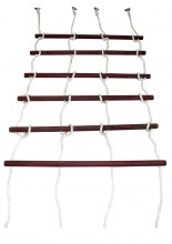 Rope Ladder is 36" wide / 48" long / 9" between rungs