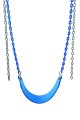 The plastisol coated chains on this swing seat combo protects little fingers from being pinched.